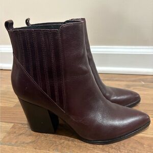 Marc Fisher Burgandy Leather Boots 7.5